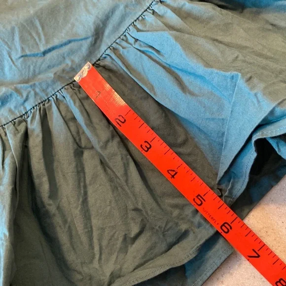 Peter Som Dark Green-Blue Mini Dress Puff Sleeves Women Size 6 - Picture 15 of 15